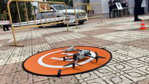 Uno de los drones de la Policia Local de Almendralejo