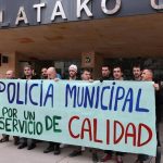 Concentracion de policias reclamando un servicio de calidad en Burlada