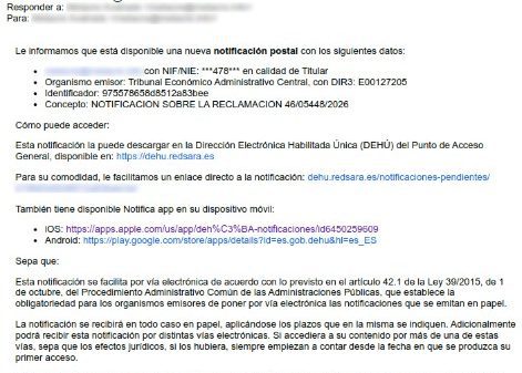 Fuente INCIBE Email fraudulento